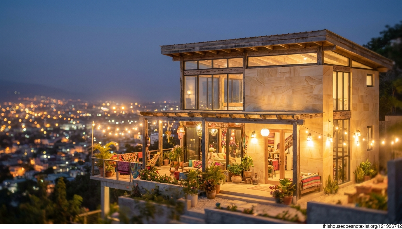 Scandinavian maximalist home, Port-au-Prince at night