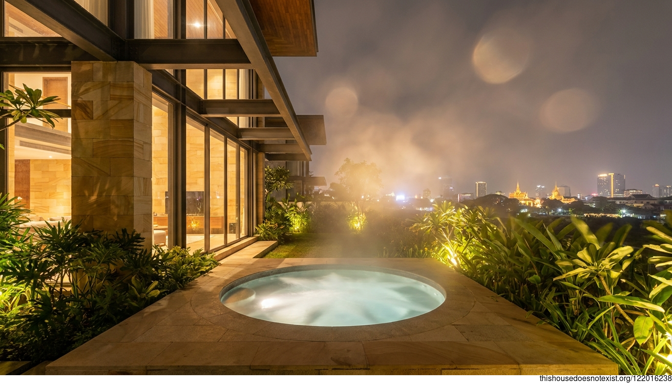 Polished Glass and Sandstone Retreat
