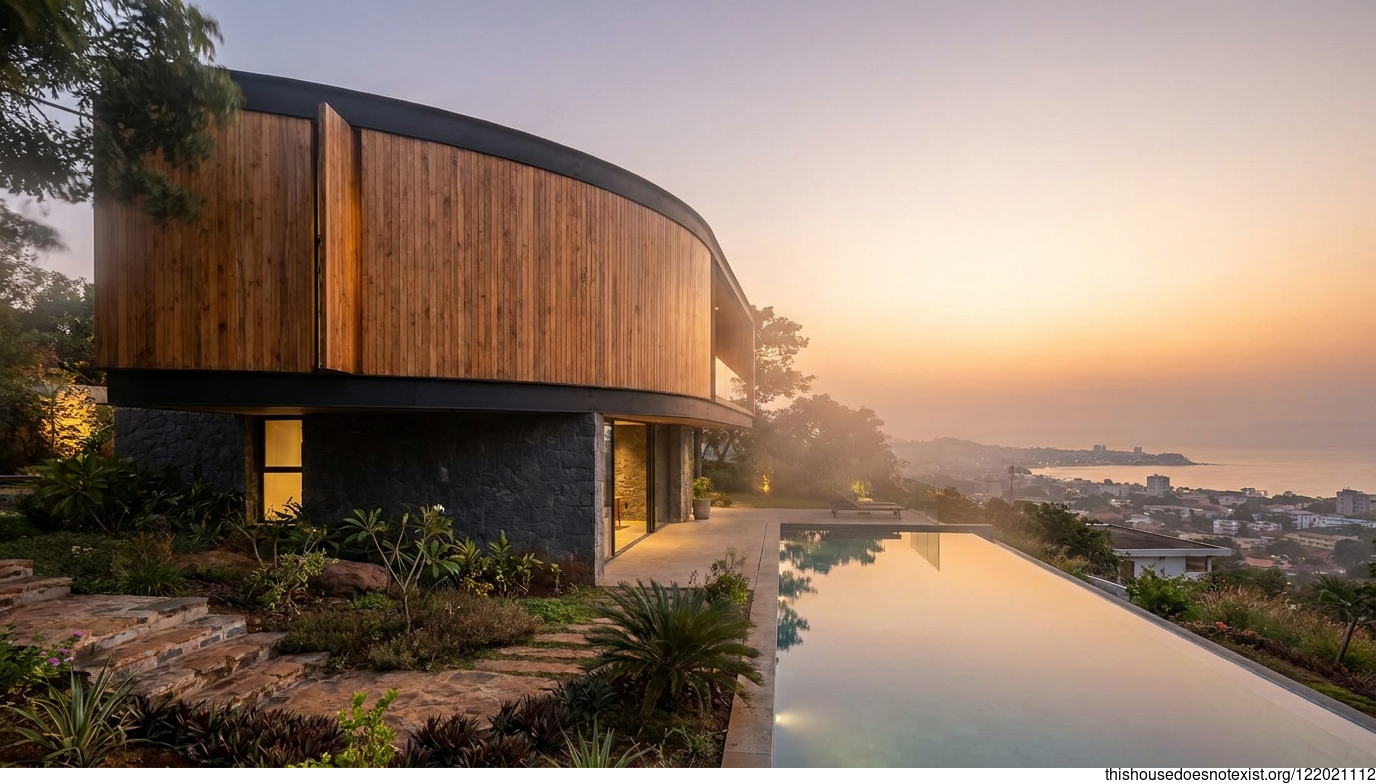 Modern Minimalist House, Conakry Sunset Pool