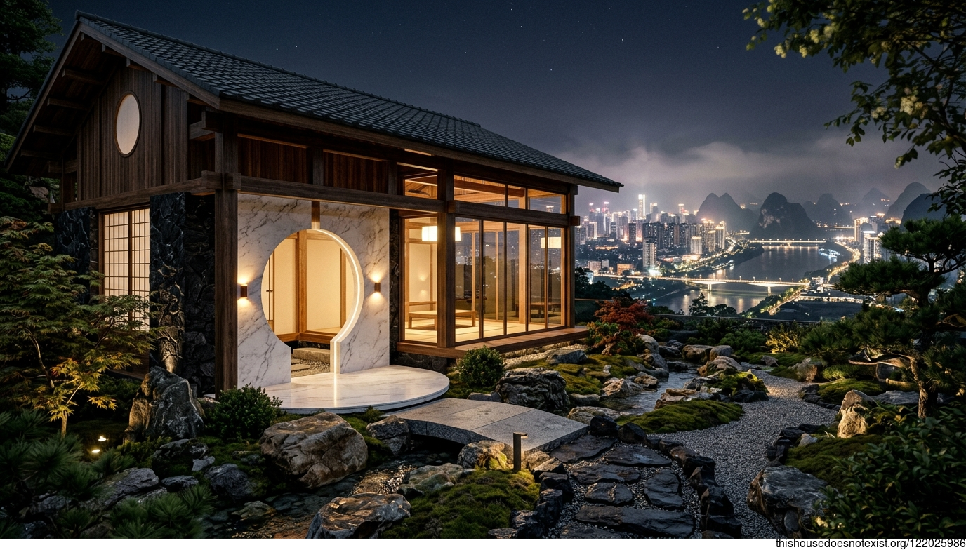 Japanese Marble Circle Night Residence