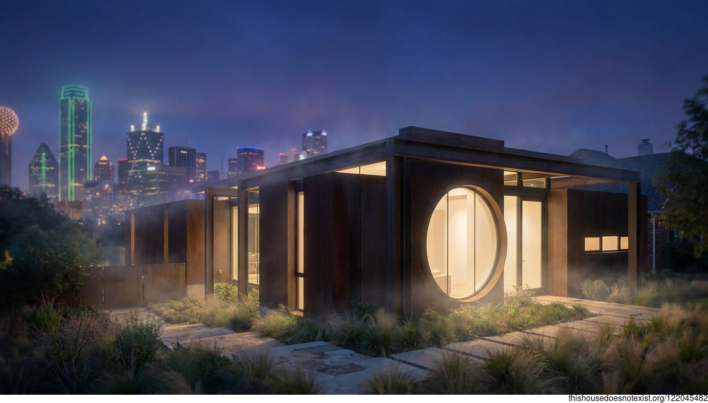 Modern Dallas Night Facade