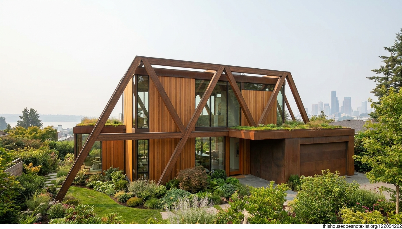 Triangular Timber House in Seattle