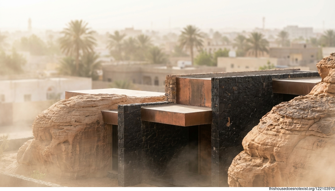 Desert Stone House in Nouakchott Sunlight