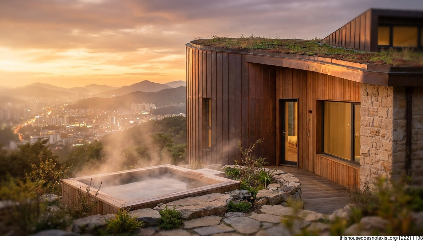 Circular Copper Sunset House in Daejeon