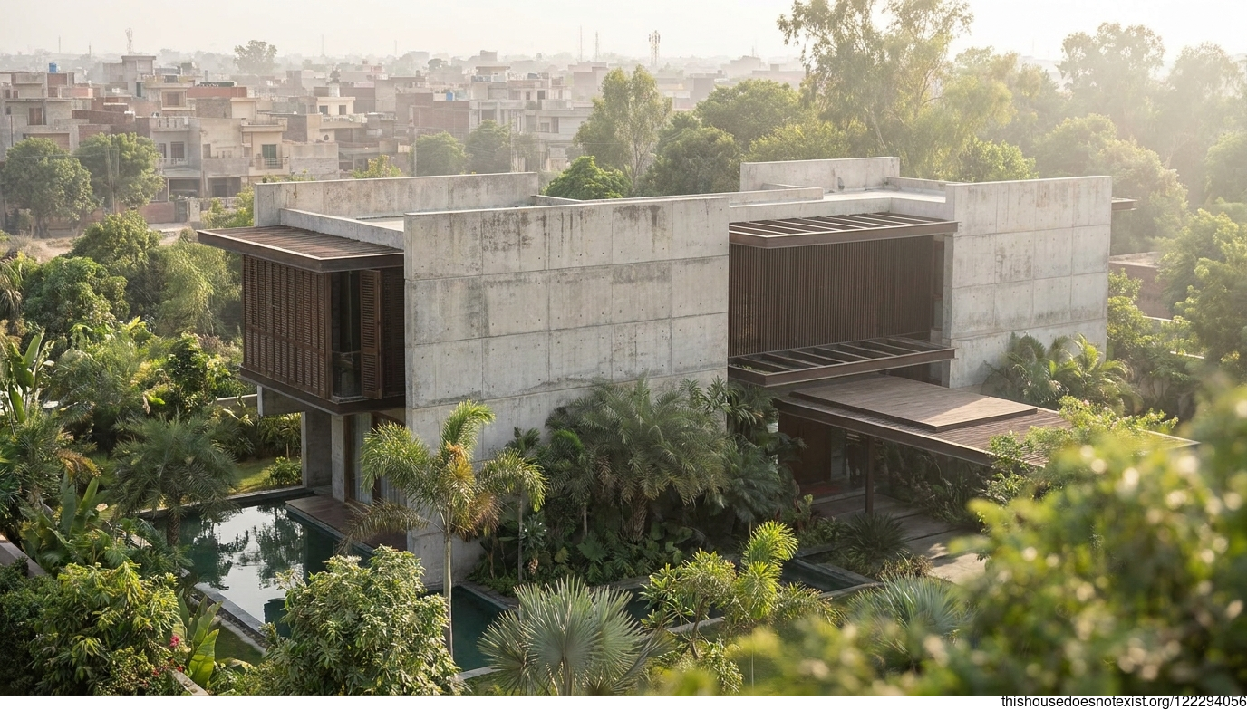 Tropical Concrete Home, Faisalabad Daylight