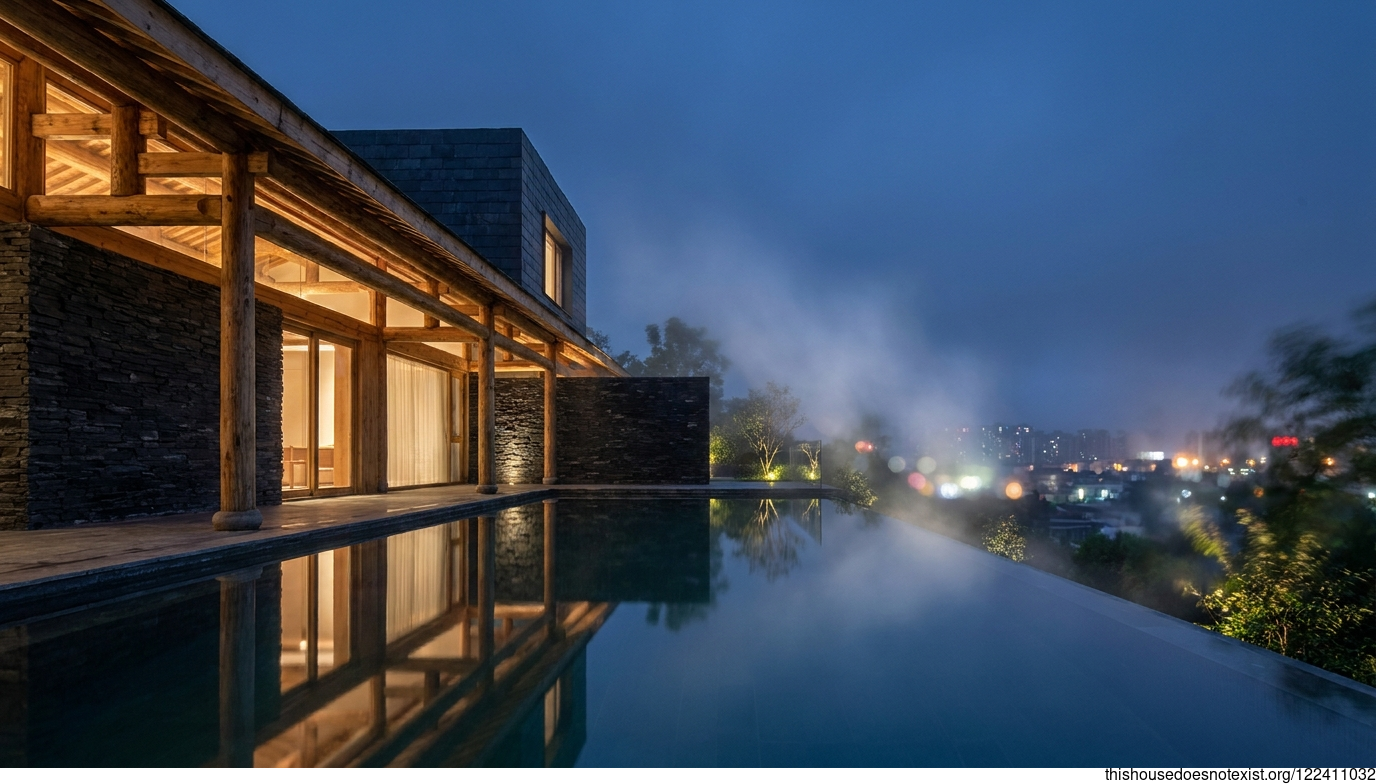 Minimalist Round Stone House
