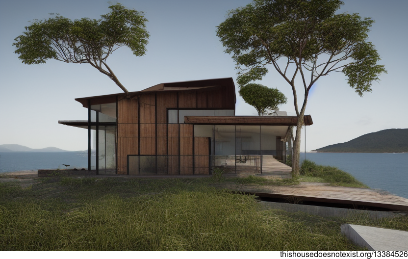 A Modern Architecture Home in Florianopolis, Brazil, Made from Exposed Wood, Glass, and Stone