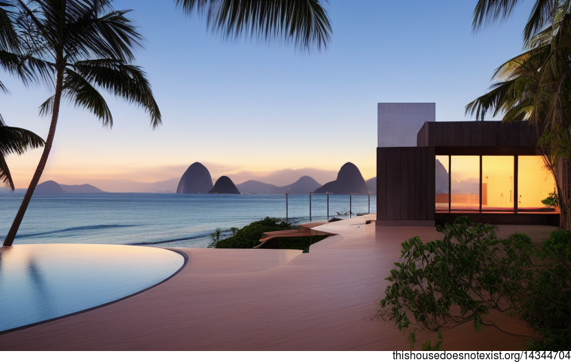 A Modern Architecture Home in Rio de Janeiro, Brazil with a Sunset Beach View