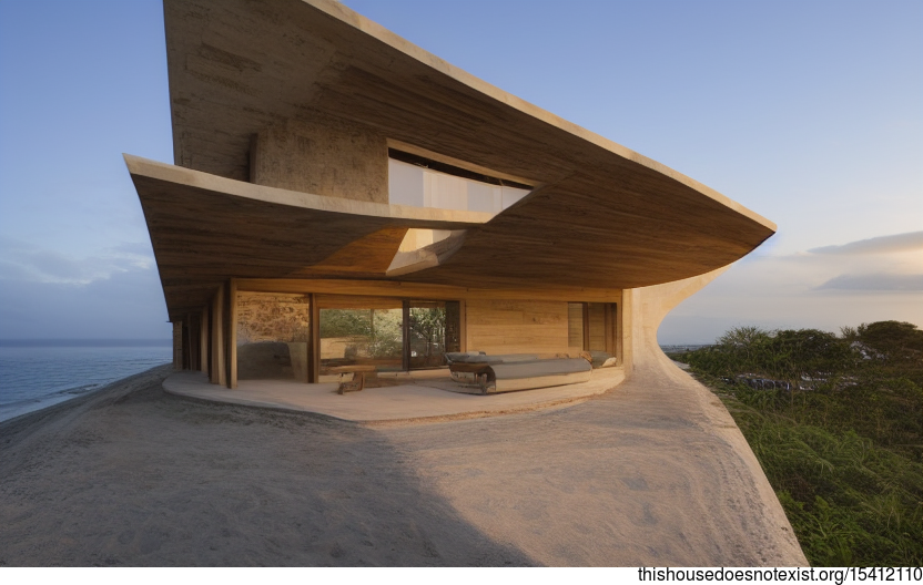 Exposed Wood, Stone, and Bamboo in a Curved, Open- air design