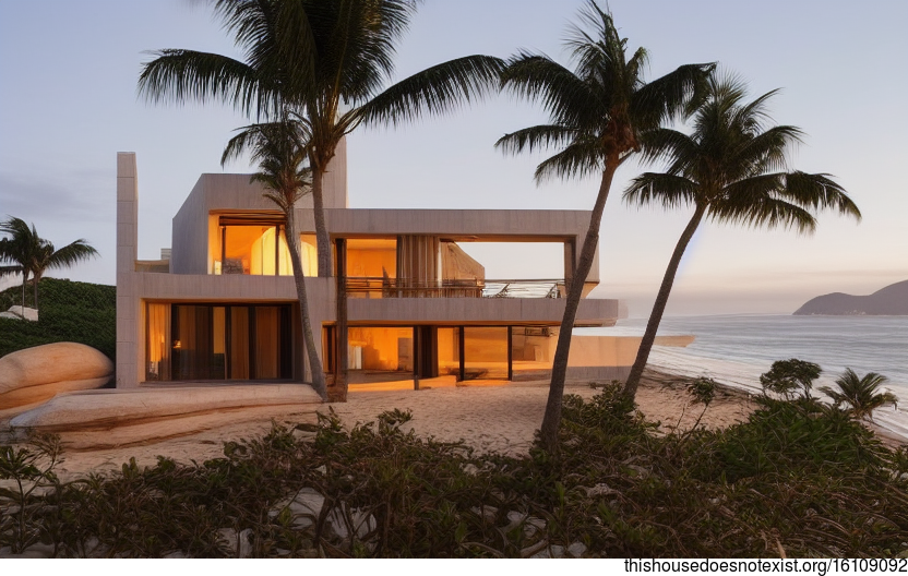A Modern Beach House in Rio de Janeiro, Brazil with Exposed Wood and Stone