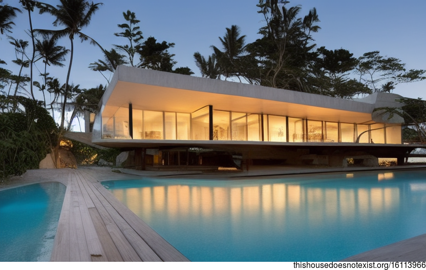 A Modern Architecture Home in Rio de Janeiro, Brazil with a Sunset Beach View