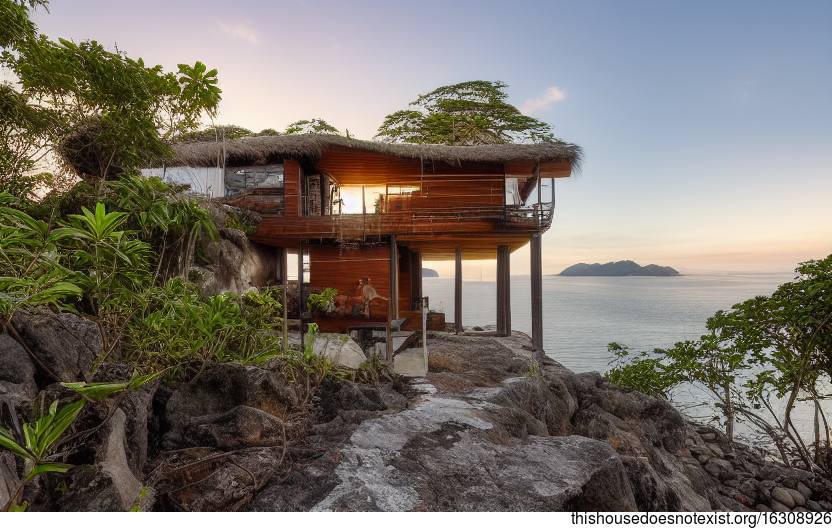 A Curved, Bamboo-Infused Home With Stunning Sunset Views