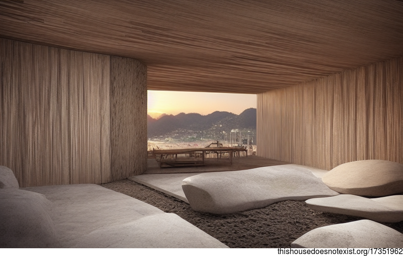 Rio De Janeiro Modern Architecture Home With Exposed Wood And Stone Interior Design At Sunset