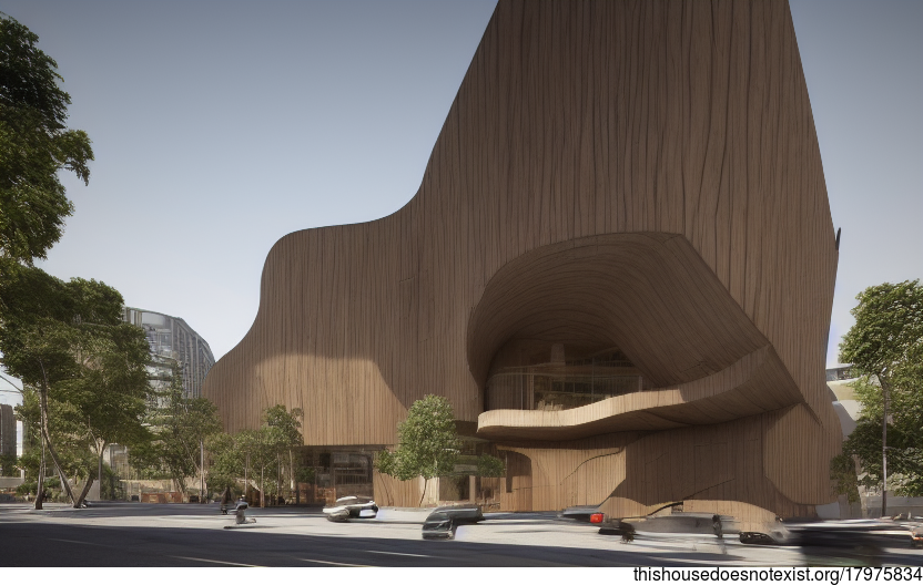 Exposed Wood, Curved Stones, and an Eco-Friendly Office Building