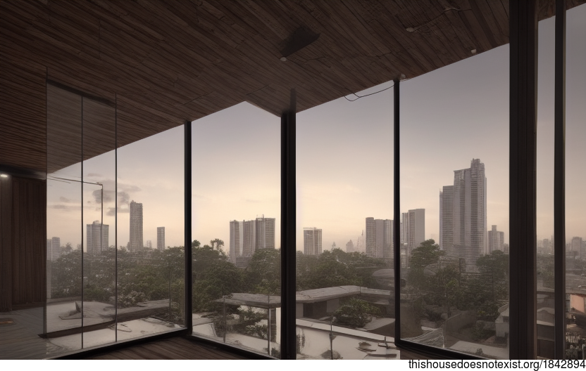 A modern architecture home in Jakarta, Indonesia that is designed to take in the beautiful sunrise from downtown