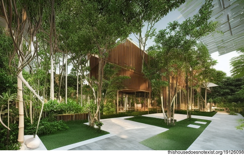 Modern Architecture Home Interior Design in Singapore with Garden Elements