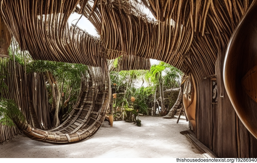 A Modern, Anthropomorphous, and Tribal Interior Design

This modern, anthropomorphous, and tribal interior design is located in Tulum, Mexico