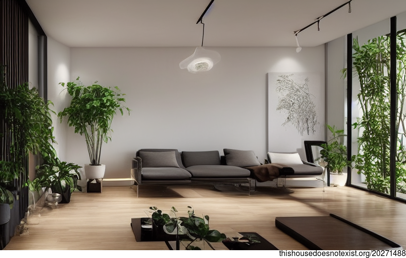 Sustainable and Eco-Friendly Interior Design in a Modern Living Room in Shanghai, China