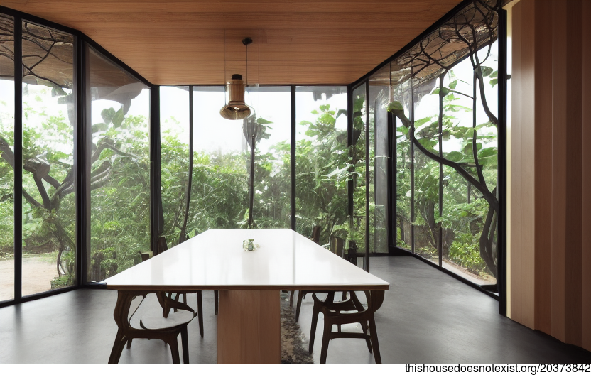 A Modern, Sustainable, and Eco-Friendly Dining Room in Shanghai, China