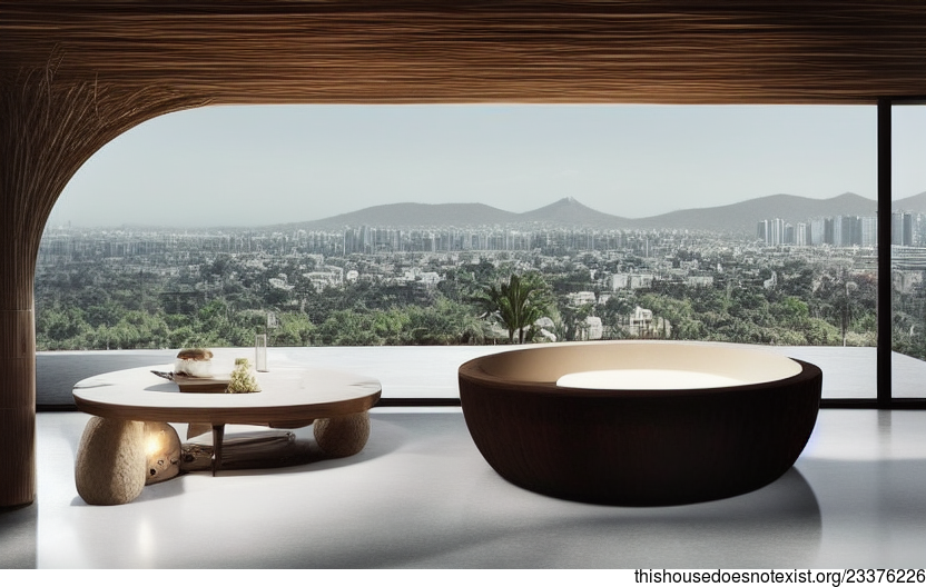 Modern Kitchen Interior with a View of Mexico City