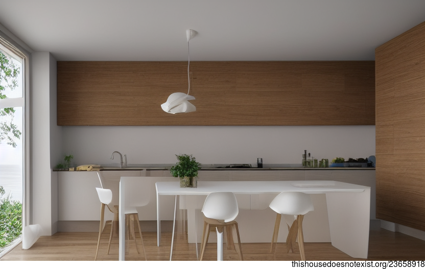 A Modern, Sustainable, and Eco-Friendly Kitchen Interior With a View of Brussels, Belgium