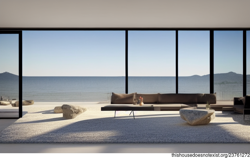 A Modern Living Room Interior with a View