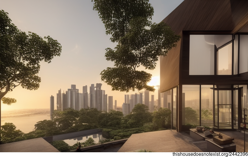 A modern architecture home in Jakarta, Indonesia that is designed to take in the beautiful sunrise each morning