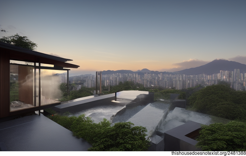 Taipei's Hot Spring House Designed for Exterior Sunrises and Downtown Views