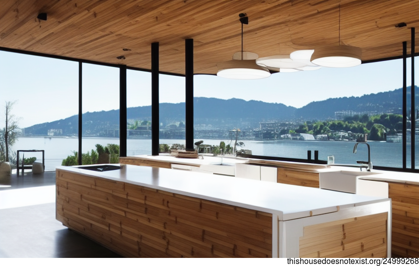 The Eco-Friendly and Modern Kitchen Interior at the Beach in Zurich, Switzerland
