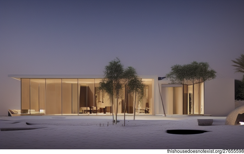A Modern Beach House with Exposed Bamboo and Glass in Riyadh, Saudi Arabia