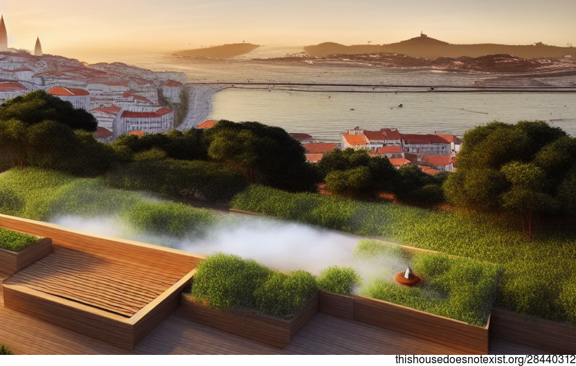 an eco-friendly, organic oasis with a steaming hot spring and a breathtaking view of the city