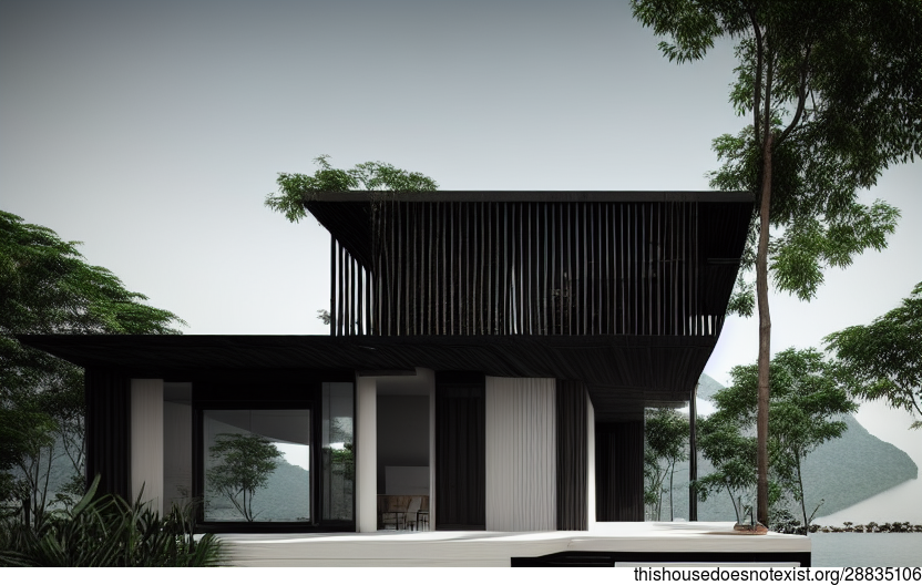 A Minimalist Exterior with a View of Bangkok, Thailand