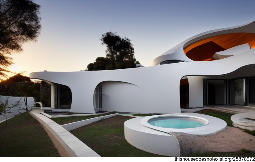 A Curved, Eco-Friendly Modern House With an Unobstructed View of the Johannesburg skyline