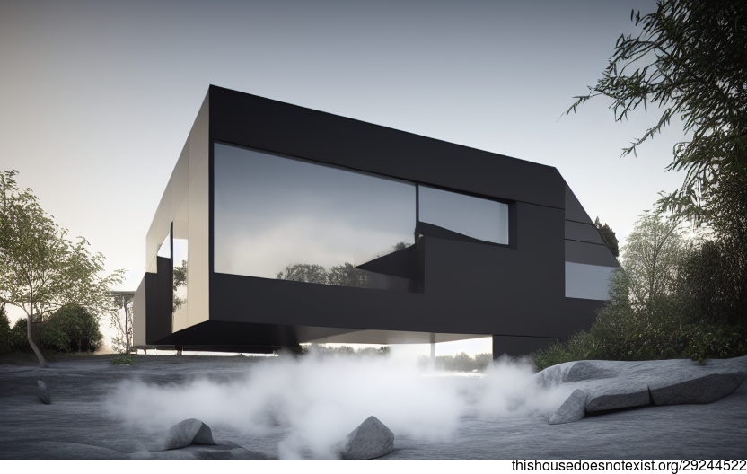 A Biology-Inspired Home With Exposed Carbon Fibre, Glass, and Black Stone