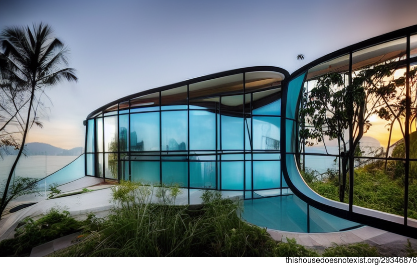 A Modern Architecture Masterpiece with Exposed Glass and Curved Canvas Walls