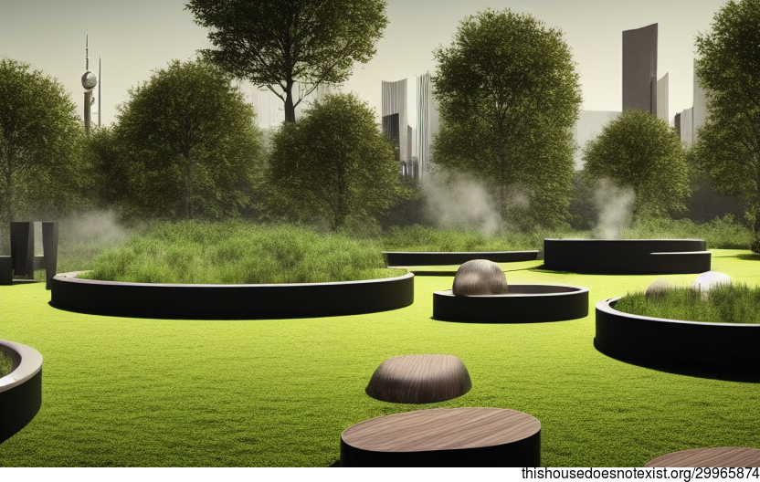 The Tribal and Minimalist Garden at the Beach in Frankfurt, Germany