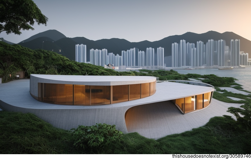 A Modern and Eco-Friendly Home With a Beautiful View of the Beach at Sunrise in Hong Kong