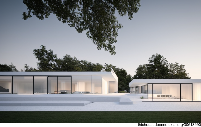 A beautiful minimalist house in Munich, Germany with an amazing view of the beach and sunset