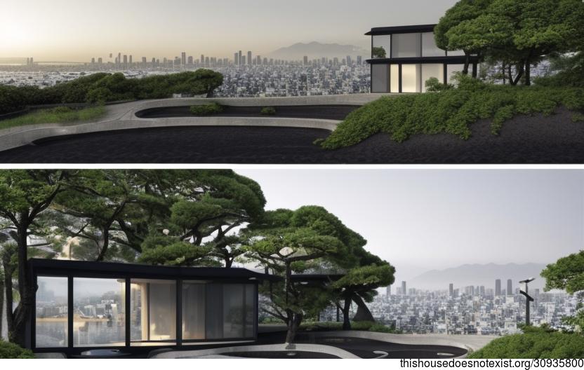Eco-friendly architecture in Tokyo with a view of the beach
