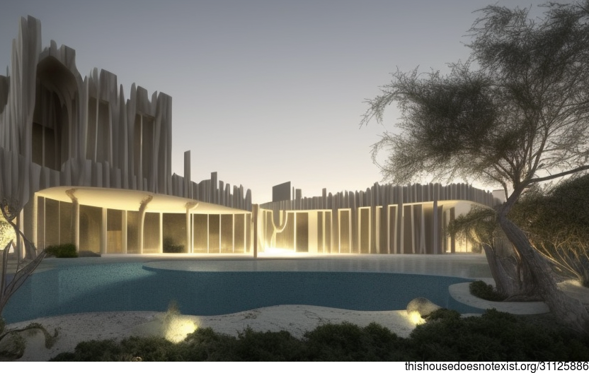 A House Designed for the Beach Sunset in Riyadh, Saudi Arabia