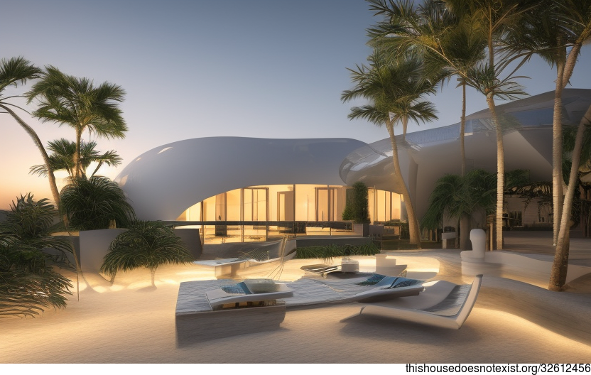 A Modern Architecture Home in Dubai With Exposed Curved Glass and Bamboo