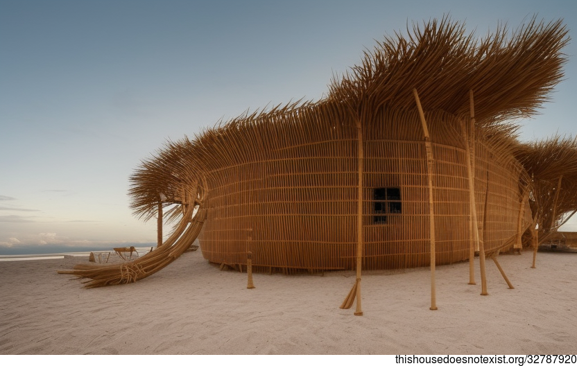 Bamboo House on the Beach at Sunset, Dublin, Ireland