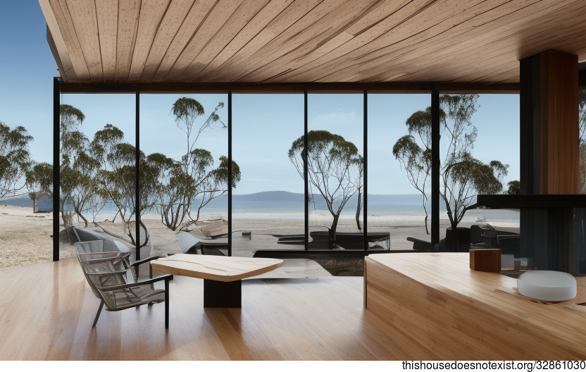 A modern architecture home with an amazing view of the beach in Melbourne, Australia
