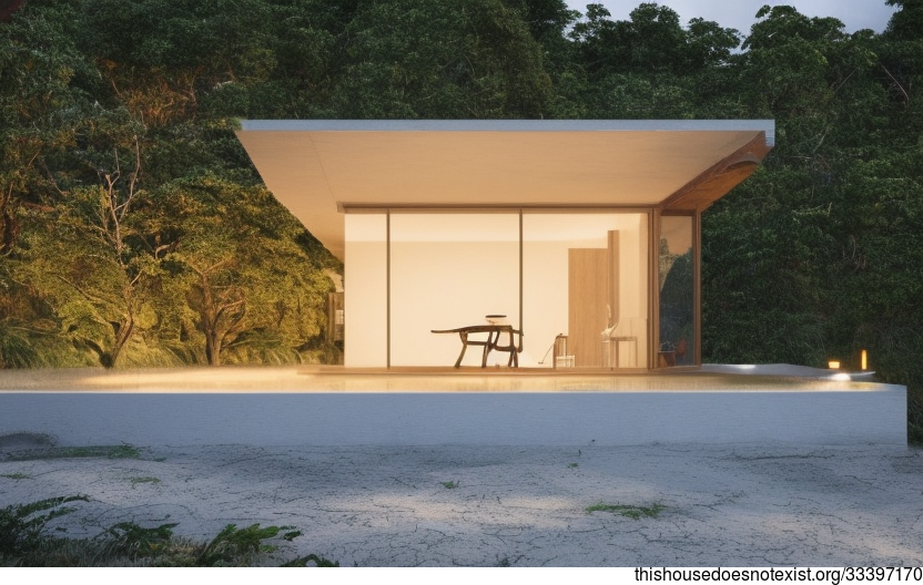 A Modern, Eco-Friendly, Minimalist House With an Exposed Rectangular Bejuca and Meandering Vines