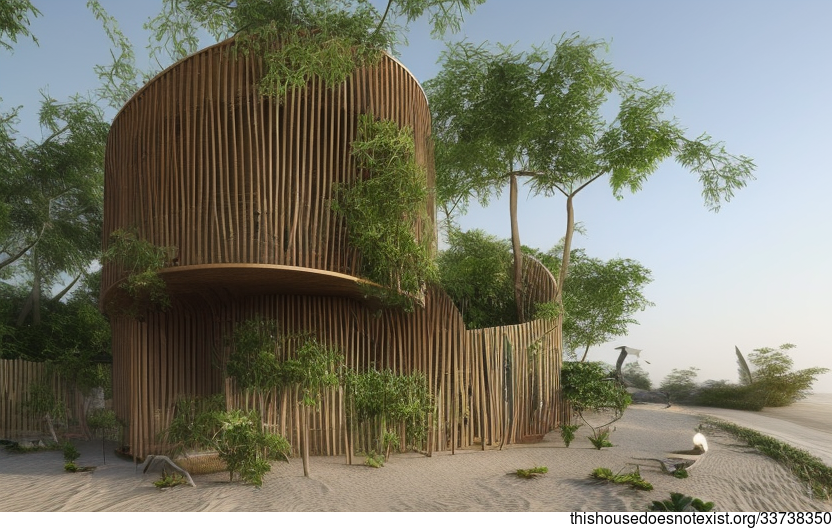 A Modern Eco-Friendly Home with Exposed Bejuca Wood and Bamboo Vines