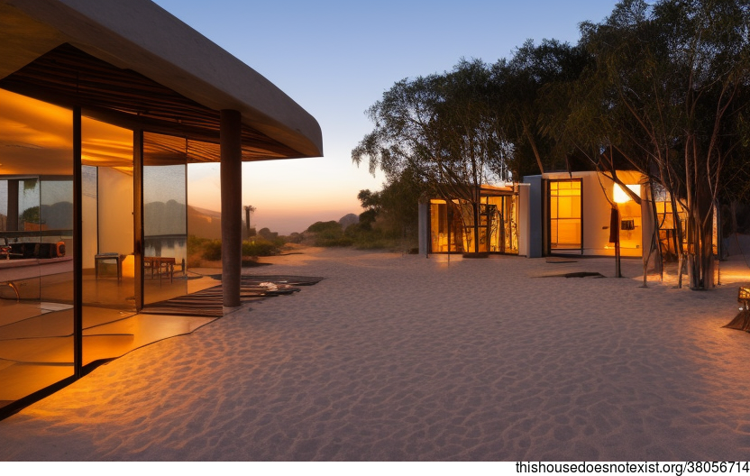 A Johannesburg House with a View of the Beach at Sunset