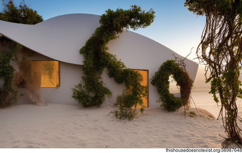 A Modern Beach House in Los Angeles with Exposed Circular Bejuca Vines and a Steaming Hot Jacuzzi