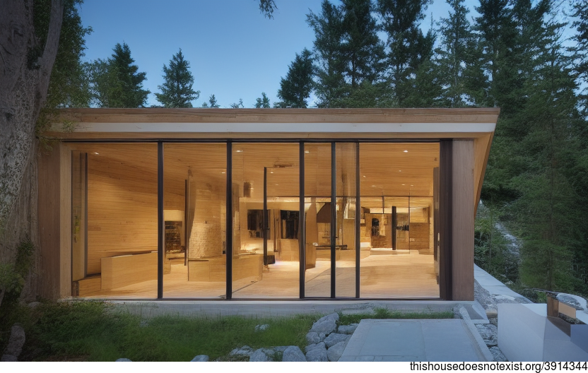 Wood, Glass, and Stone Come Together in this Exposed Trending House