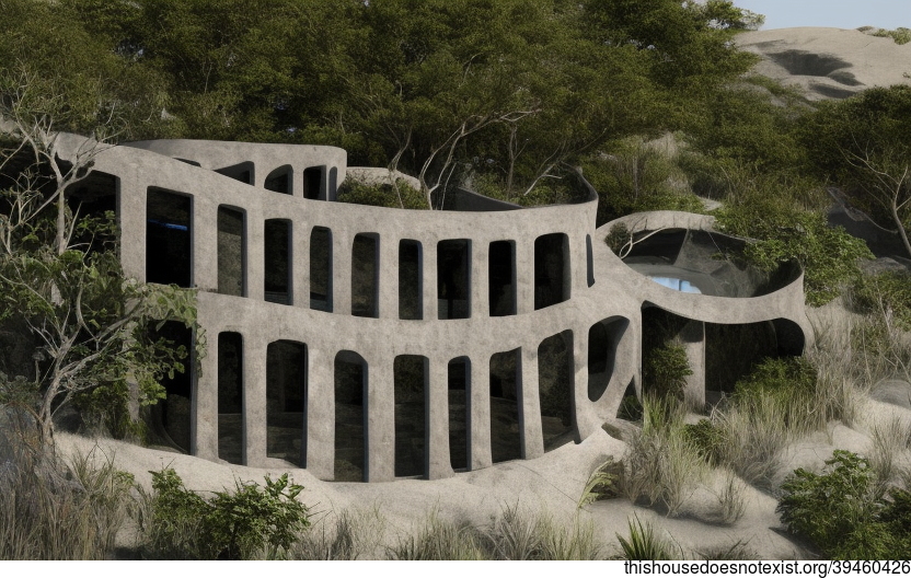 Exterior with Beach, Hot Spring, and Exposed Curved Stone