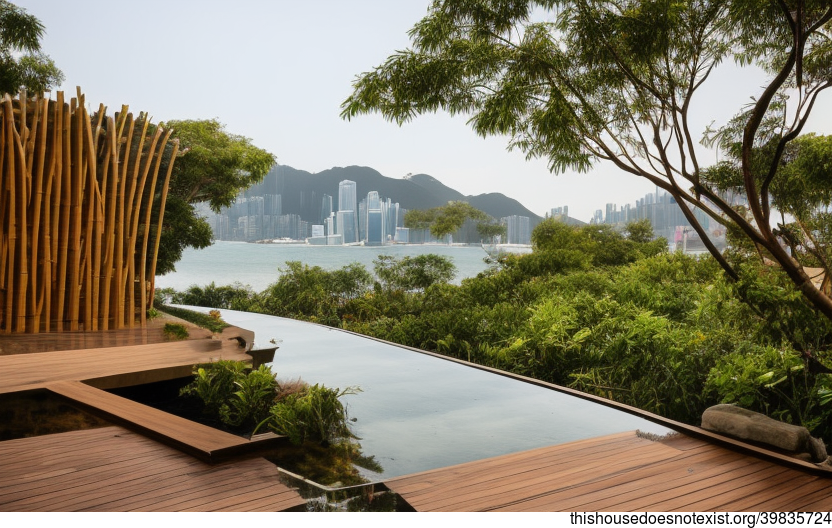 A Modern Exterior with a View of Hong Kong